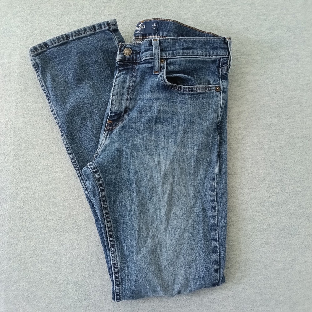 Hollister Epic Flex Bootcut Jeans Mens 32x32 Medium Wash Distressed Denim